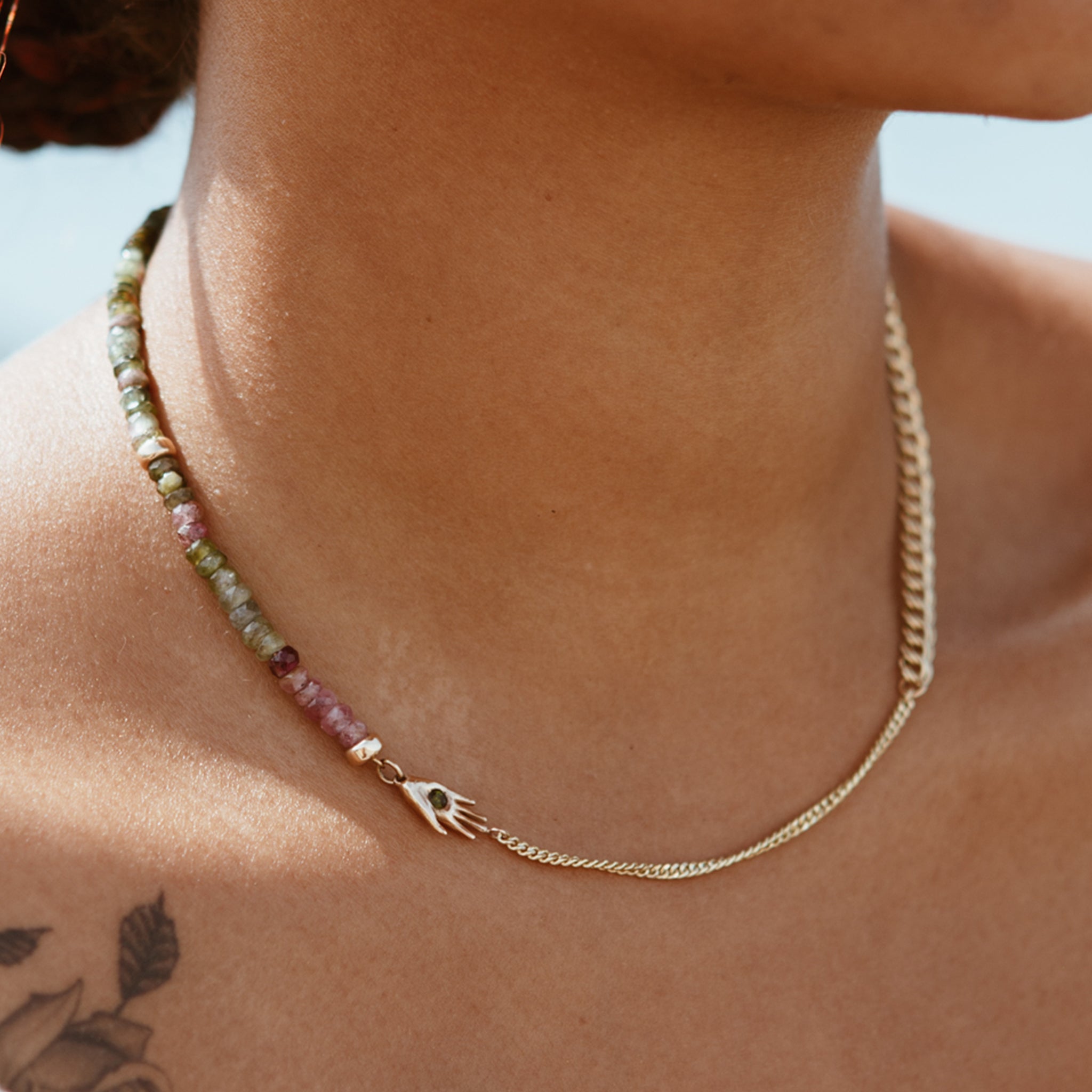 Mikanda Necklace in 9ct Yellow Gold & Tourmalines